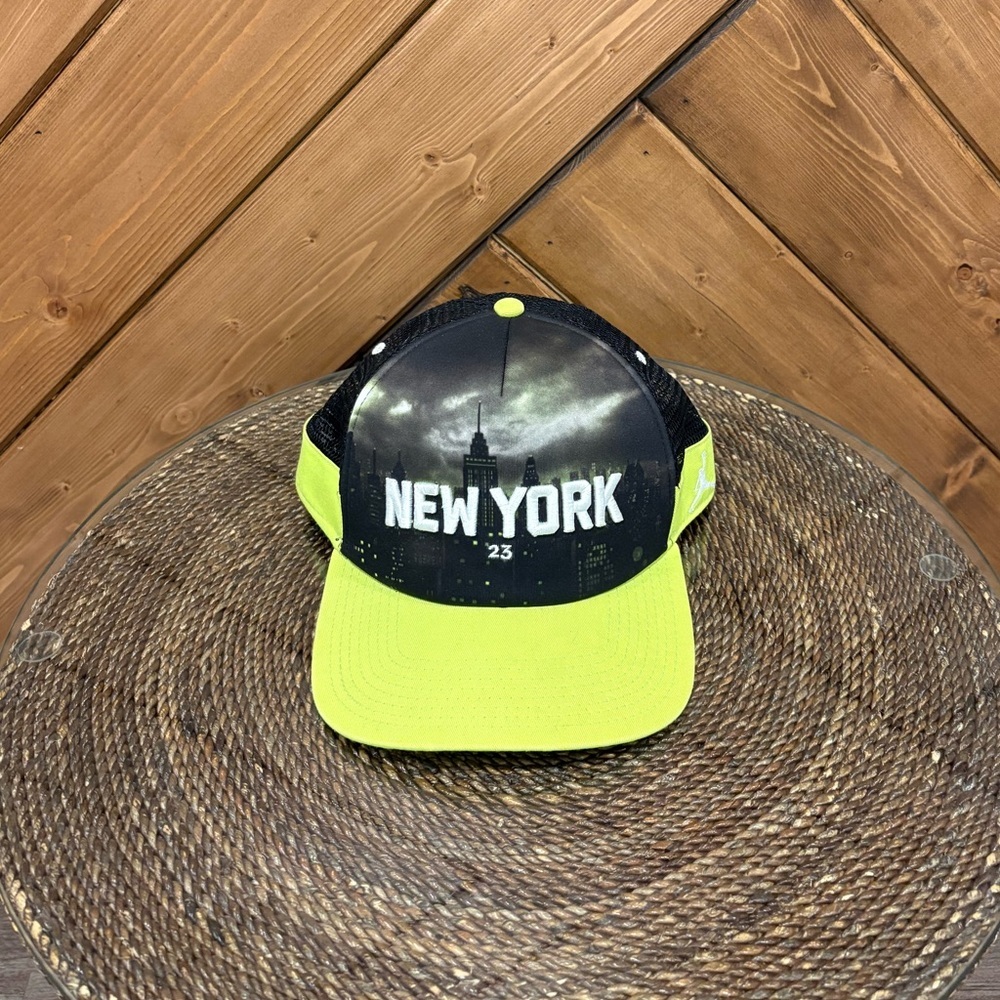 Air Jordan Jump Neon Yellow Cap with Black Mesh